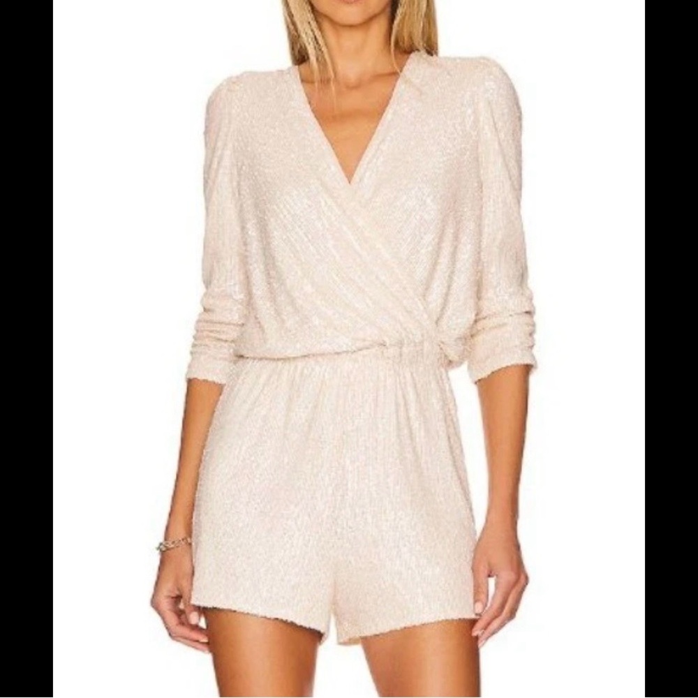 NWT Generation Love Allegra Sequin Romper in Shell size Medium reg $385 - Picture 4 of 10